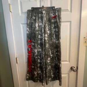 Women's F1 Camo Graphic Lounge Pants Green Size XL Formula One Racing Wide Leg